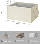 StorageWorks Storage Baskets for Shelves, Foldable Fabric Closet Storage Bins with Handles, Fabric Storage Bins Clothes Organizer, Beige, White & Ivory, 3-Pack, Large by TinyTreasures Baby Boutique