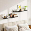 HOOBRO Floating Shelves for Wall, Wall Mounted Shelf Set of 2, 39.4" Hanging Shelf with Invisible Brackets, for Wall in Bathroom, Bedroom, Toilet, Kitchen, Livingroom, Office, Black BK100BJP201 by CozyNest Decor