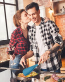 Multifunction Spatula Spoon for Nonstick Cookwares, Great for Cooking and Serving, Sturdy BPA-Free Matte Silicone, Wood Handle Spatula for Mixing, Scoop, and Scrape, Turquoise(2 pack,11.4" & 13.4") by CozyNest Decor