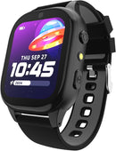 PlayZoom 4 Kids Smartwatch – 1.83” Color Touchscreen, 25+ Games, Selfie Camera, Audiobooks, Songs, Step Tracker, Parental Controls, Waterproof, for Ages 4-12 (Black) by TinyTreasures Baby Boutique