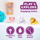 Tub Works® Savanna™ Mold Free Bath Toys, 6 Pack | Sealed, No Hole Bath Toys Design Keeps Moisture Out | Soft, Squeezable & Float on Water | Easy-Grip Baby & Toddler Bathtub Toys | Great Baby Pool Toys by TinyTreasures Baby Boutique