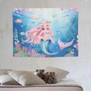 HZOHNAGO Mermaid Girls Tapestry Watercolor Mermaid Princess Pattern Printed Wall Tapestry Wall Hanging for Bedroom Living Room Dorm 40" W x 30" H by CozyNest Decor