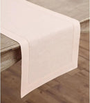 Solino Home Linen Pink Table Runner 108 Inches Long - 100% Pure Linen 14 x 108 Inch Table Runner for Halloween - Classic Hemstitch by CozyNest Decor