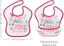 Mess Proof Baby Bib 3 Pack, Waterproof Led Weaning Baby Feeding Bibs with Food Catcher, Travel Feeding Bibs by TinyTreasures Baby Boutique