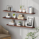 SAUMONIERES Floating Shelves 8 Inch Deep Solid Wood Wide Wall Shelf Set of 1 Wall Mounted for Bedroom Bathroom Living Room Kitchen, 48 Inch Walnut by CozyNest Decor
