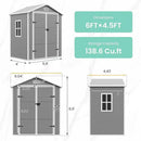 UDPATIO Outdoor Resin Storage Shed 6x4.5 FT, Plastic Garden Shed for Bike, Garbage Can, Tool, Outside Sheds with Lockable Door for Backyard, Patio, Lawn, Grey & White by GreenHaven Gardens