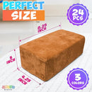 The Original Premium Plush Building Block for Kids - Certified Safe Foam Blocks in Luxuriously Soft Fabric Covers - Set of 24 (Desert) by TinyTreasures Baby Boutique