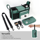 TOPDesign Universal Baby Stroller Organizer, Stroller Caddy with Heightened Insulated Cup Holders & Non-Slip Secure Hooks Accessories, Fits Most Strollers, Machine Washable (Green) by TinyTreasures Baby Boutique