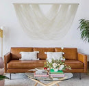Flber Macrame Wall Hanging Large 57.00" W x 31.00" L Macrame Wall Decor Large Yarn Tapestry Home Boho Wall Decor by CozyNest Decor
