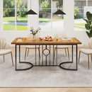 71 Inch Large Dining Table for 6-8 People Rectangular Wood Kitchen Table-Rustic Brown