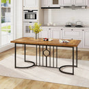 71 Inch Large Dining Table for 6-8 People Rectangular Wood Kitchen Table-Rustic Brown by LJGDeals