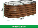 SnugNiture 3 Pcs 4x2x1.5ft Raised Garden Bed Outdoor, 17" Tall Galvanized Metal Planter Box, Raised Garden Bed Kit for Planting Vegetables Plants Fruits, Brown by GreenHaven Gardens
