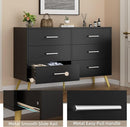 Shintenchi 6 Drawer Dresser, Wide Chest of Drawers Organizer Storage with Drawers, Large Storage Cabinet, Modern Design Dresser for Bedroom, Living Room, Porch, Black by TinyTreasures Baby Boutique
