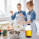 Large Glass Oil Dispenser Bottle for Kitchen Cooking Recipiente Para Aceite De Cocina Olive Oil Vinegar Dispenser Cruet Stainless Steel Lid No Drip Liquid Container (Clear, 20oz / 600ml) by CozyNest Decor