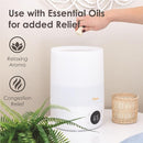 Crane Ultra-Quiet 3-in-1 Humidifier, Essential Oil Aroma Diffuser & Soothing Sleep Light - Compact 1.2 Gallon Capacity with Adjustable Night Light & Fragrance Tray - Ideal for Bedroom and Office by TinyTreasures Baby Boutique