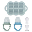 WeeSprout Baby Food Feeder Set - 2 Silicone Feeders & Reusable Freezer Tray with Lid - BPA-Free Fresh Fruit & Veggie Pacifier for Babies & Toddlers - Double as Teething Toys - Dishwasher Safe by TinyTreasures Baby Boutique