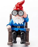 Solar Garden Gnome Statues Resin Gnome Figurines Sitting on Rocking Chair Outdoor Telescope Gnome Gifts for Yard, Patio Decor Gift by CozyNest Decor