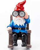 Solar Garden Gnome Statues Resin Gnome Figurines Sitting on Rocking Chair Outdoor Telescope Gnome Gifts for Yard, Patio Decor Gift by GreenHaven Gardens