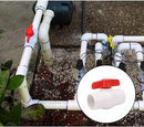 2Pcs 1-1/4" PVC Ball Valve Water Pipe Shut-off Valve Socket with Red T-Handle for Cold Water Supply lines, Irrigation Pipe fitting System(Socket x Socket), Schedule 40 by GreenHaven Gardens