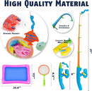 CozyBomB™ Magnetic Fishing Toys Game Set for Kids | Water Table Bathtub Kiddie Pool Party & Pole Rod Net, Plastic Floating Fish Toddler Color Ocean Sea Animals Birthday Age 3 4 5 6 Year by TinyTreasures Baby Boutique