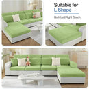 Chaise Cushion Cover for Sectional Sofa, Softer Chenille Sofa Cover for L Shaped Couch (Left or Right Facing), Stretch Chaise Couch Slipcover (Only 1 Piece, Green) by CozyNest Decor