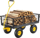 VEVOR 900 Lbs Heavy Duty Steel Garden Cart, Garden Wagon Cart on Wheels, Outdoor Metal Yard Utility Wagon Carts with 10" Tires and Mesh Removable Sides(Convert to Flatbed) and 180°Rotating Handle by GreenHaven Gardens