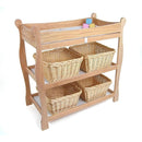 Badger Basket Sleigh Style Baby Changing Table - Nursery Diaper Station with Safety Rails, Foam Pad, and Two Storage Shelves - Nursery Organizer - Black by TinyTreasures Baby Boutique