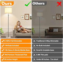 【Upgraded】 Dimmable Floor Lamp for Living Room, 11W LED Bulb Included, Modern Standing Lamp with Marble Base, Tall Pole Light with Linen Shade for Bedroom Reading Office Corner Nursery-Brushed Nickel by CozyNest Decor