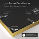 Homeforia 24x36 Gold Picture Frame, High End Metal 24 x 36 Large Poster Frames with Mat 20 by 30 inch Photo, 24x36 Gold Frame Matted to 20x30 for Print, 36x24 Frame, Tempered Glass, Wall Kit, Set of 1 by CozyNest Decor