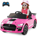 Costzon Ride on Car, 12V Licensed Ford Mustang Shelby GT500 Kids' Electric Vehicles w/Remote Control, USB Port, Radio, Music, Player, High Low Speed & Soft Start, Racing Kids Car for Toddlers (Pink) by TinyTreasures Baby Boutique