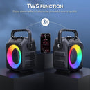 Karaoke Machine, Portable Bluetooth Speaker with 2 Wireless Microphones for Adults & Kids with Lights, Karaoke Microphone with PA System Supports USB/TF/REC/FM/AUX for Home Party Home System Packages by TinyTreasures Baby Boutique