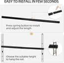 STORAGE MANIAC Hanging Closet Rod, Adjustable Width and Height Closet Hanging Organizer, Space-Saving Clothes Hanging Bar, Closet Extender Hanging Rod Double Closet Hanging Rod, 1 Pack Black by CozyNest Decor