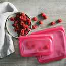 Stasher Premium Silicone Reusable Food Storage Snack Bag, Raspberry, Microwave, Sous Vide, Dishwasher, Oven and Freezer Safe, BPA Free, Leak-free, Eco-friendly, 12 Oz by TinyTreasures Baby Boutique