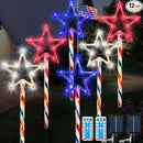 4th of July LED Big Star Pathway Lights Patriotic Lights Outdoor, for Memorial Day Independence Day Any Patriotic Decorations, 8 Mode Remote Control Solar Powered(2 Pack, 180 LED) by GreenHaven Gardens
