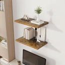 24" Floating Shelves for Wall, 12" Deep Slim Rustic Brown Floating Shelves, Wall-Mounted Shelves for Bedroom, Living Room, Kitchen, Bathroom - Set of 2 by CozyNest Decor