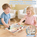 Joyreal Montessori Toddler Busy Board - Montessori Toys for 1 2 3 Years Old, Wooden Sensory Board with LED Lights, Steering Wheel, Music Player, Travel Toys for 1+ Year Old Boy & Girl Birthday Gift by TinyTreasures Baby Boutique