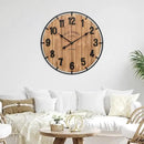 Large Old Town Farmhouse Wall Clock 24 Inch Rustic Antique Wood with Metal Circle and Large Numerals Silent Battery Operated Wall Clock for Office Kitchen Bedroom Living Room by CozyNest Decor