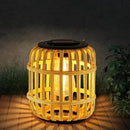 Outdoor Solar Rattan Lantern Hanging Lights with Handle, Waterproof Rattan Solar Lantern, Natural Bamboo LED Decorative Garden Lights for Yard, Patio, Wedding, Home Decoration by GreenHaven Gardens