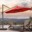 PURPLE LEAF 10FT Cantilever Patio Umbrella with 360-degree Rotation Aluminum Round Outdoor Offset Handing Umbrella for Patio Pool, Red by GreenHaven Gardens