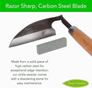 Effortless Weeding: Sharp Sickle Cuts Roots, Saves Time - with Thick Leather Sheath & Sharpening Stone by GreenHaven Gardens