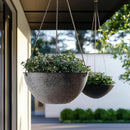 LA JOLIE MUSE Large Hanging Planters for Outdoor Plants - 13 Inch Hanging Flower Pots with Drainage Holes, Set of 2, Rock Grey by CozyNest Decor