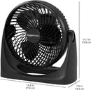 Amazon Basics Air Circulator Fan, Desk Fan for Bedroom, Home and Office, With 90-Degree Tilt Head, 3 Speed Settings, Lightweight (4.2 LBS), 70 Watts, Black, 14.8"Wx7.6"Dx14.1"H by CozyNest Decor