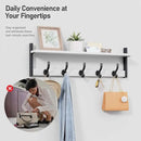 Tatub 29" Coat Rack Wall Mount with Shelf, Entryway Wall Hooks with Shelf, Coat Hangers for Bathroom, Living Room, Bedroom, Rustic White by CozyNest Decor