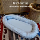 Infant Lounger, Baby Nest Cover for Baby Girls & Boys, Newborn Essentials for Baby 0-18+ Months, 100% Cotton Breathable (Baby Blue) by TinyTreasures Baby Boutique