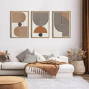 Mid Century Boho Modern Wall Art Set Abstract Geometric Wooden Wall Decor Minimalist Line Neutral Artwork Mid Century Wood Art Decor for Living Room Bedroom Office-16x24Inch x3 by CozyNest Decor