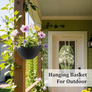 Hanging Planters for Indoor Outdoor Plants 8/10 Inch, 4 Packs Plant Hanger with Drainage Holes, Hanging Basket Flower Pot Perfect for Home, Office and Garden, Black by GreenHaven Gardens