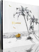 Holoary Photo Album 4x6 160 Photos Two Pictures Per Page, Memo Writing Area for Each Pocket, 160 Pockets 4”x6”, Printed Book Cover Travel Design Natural Beach Vacation Honeymoon Memories by TinyTreasures Baby Boutique
