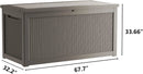 320 Gallon Waterproof Large Resin Deck Box Indoor/Outdoor Lockable Storage Container and Seating for Garden, Pool, and Patio (320 Gallon, Grey) by GreenHaven Gardens