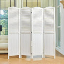 Room Partitions and Dividers, 68.9 Inch Temporary Wall with Double Hinges, Wooden Louver & MDF Stable Screens for Home Office Bedroom Coffeehouse Decoration (4 Panels, White-Washed) by CozyNest Decor