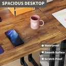 PayLessHere | 47 Inch Computer Desk | Brown | Office Desk with Metal Frame, Adjustable Feet | Water-Resistant, Scratchproof Surface | Sturdy Writing Table for Home Office or Study | Pack of 2 by CozyNest Decor